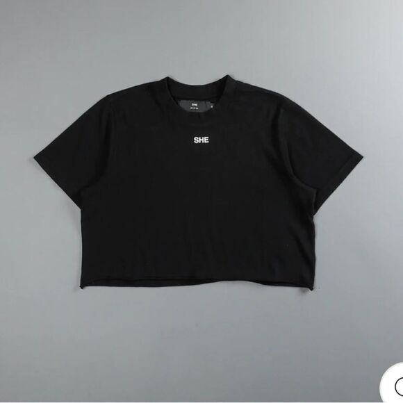 SHE RESPECT US "PREMIUM" CROPPED) TEE IN BLACK XS NWT IN PKG - Picture 6 of 12